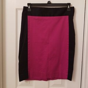 Fuschia and black skirt